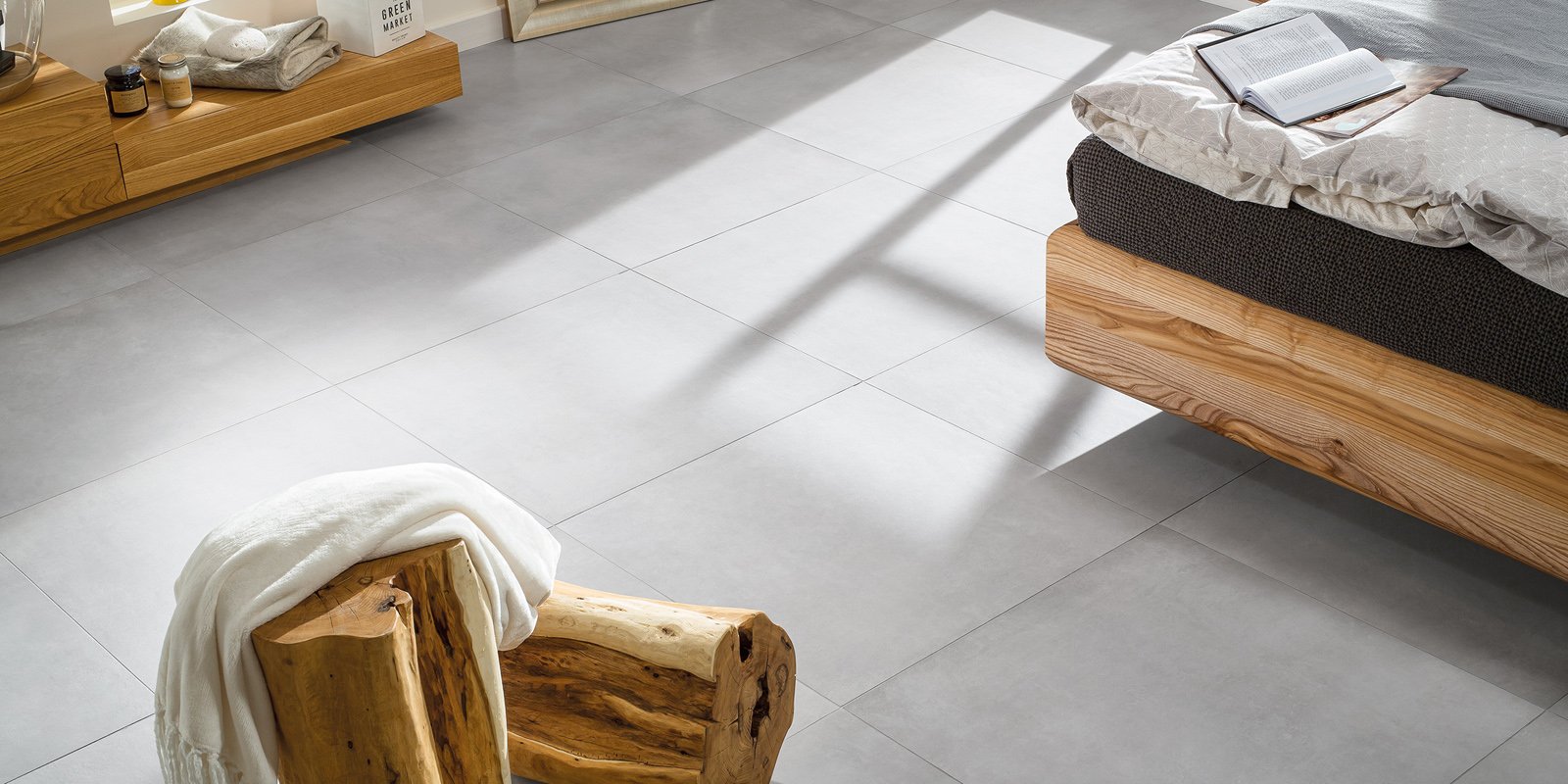 #Obytné prostory #beton #Moderní styl #bílá #černá #šedá #Velký formát #700 - 1000 Kč/m2 #RAKO #Extra